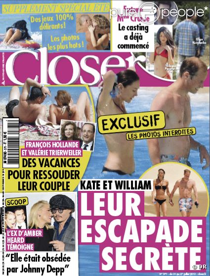 Le magazine  Closer  du samedi 21 juillet 2012.