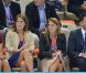 Les princesses Eugenie et Beatrice d'York à l'Aquatics Centre de Londres le 29 juillet 2012 pour les épreuves de natation des Jeux olympiques.
