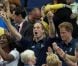 Les princes William et Harry ont acclamé ensemble la médaille de bronze du Royaume-Uni lors de la finale du concours général par équipes de gymnastique, le 30 juillet 2012 lors des Jeux olympiques de Londres.