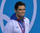 Florent Manaudou devient champion olympique du 50m nage libre sous les yeux de sa soeur Laure, en larmes, le 3 août 2012 à Londres