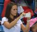 Laure Manaudou est aux anges après le sacre de son frère Florent sur 50m nage libre aux Jeux olympiques le 3 août 2012 à Londres