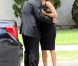 Eva Longoria, accompagnée de l'acteur Wilmer Valderrama, quitte les funérailles de Lupe Ontiveros le 3 août 2012 à Pico Rivera, près de Los Angeles.