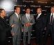 Arnold Schwarzenegger, Sylvester Stallone et Jason Statham à Paris le 9 août 2012 pour le photocall d'Expendables 2