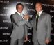 Sylvester Stallone et Arnold Schwarzenegger lors du photocall d'Expendables 2 à Paris le 9 août 2012