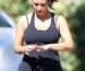 Kim Kardashian et son chéri Kanye West font leur jogging à Los Angeles le 10 août 2012