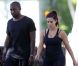 Kim Kardashian et son chéri Kanye West font leur jogging à Los Angeles le 10 août 2012