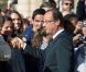 François Hollande et sa compagne Valérie Trierweiler ont accueilli les visiteurs venus découvrir le palais de l'Elysée dans le cadre des Journées du patrimoine le 16 septembre 2012 à Paris