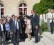 François Hollande et sa compagne Valérie Trierweiler ont accueilli les visiteurs venus découvrir le palais de l'Elysée dans le cadre des Journées du patrimoine le 16 septembre 2012 à Paris