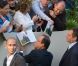 François Hollande et sa compagne Valérie Trierweiler ont accueilli les visiteurs venus découvrir le palais de l'Elysée dans le cadre des Journées du patrimoine le 16 septembre 2012 à Paris