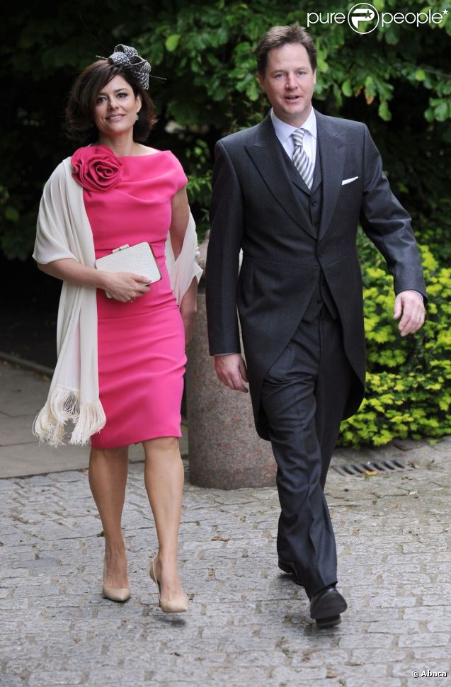 Nick Clegg et son épouse Miriam Gonzalez Durantez lors du Jubilé de la reine Elizabeth II le 5 juin 2012 à la cathédral Saint Paul de Londres