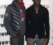 Ladji Doucouré et un proche lors de la soirée de lancement FIFA 13, le 25 septembre 2012 à l'Olympia de Paris.
