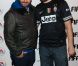 Mouloud et un membre de 1995 lors de la soirée de lancement FIFA 13, le 25 septembre 2012 à l'Olympia de Paris.