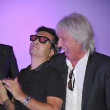 Cookie Dingler et Thomas Langmann à l'avant-première du film <em>Stars 80</em> à Lyon, le 28 septembre 2012.