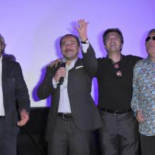 Richard Anconina, Patrick Timsit, Thomas Langmann et Gilbert Montagné à l'avant-première du film <em>Stars 80</em> à Lyon, le 28 septembre 2012.