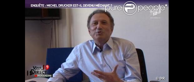 Michel Drucker répond au micro de l'émission  Vous êtes en direct , sur NRJ 12.
