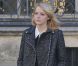 Emma Stone, stylée dans un manteau Maje, visite le musée Rodin à Paris. Le 4 octobre 2012.