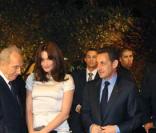 CArla et Nicolas Sarkozy reçus par Shimon Pérès, le 23/06/08