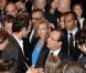 Valérie Trierweiler et François Hollande rencontrent les expatriés français à New York, le 25 septembre 2012.