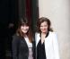 Carla Bruni-Sarkozy et Valérie Trierweiler le jour de la passation de pouvoir à l'Elysée, le 15 mai 2012.
