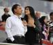 Yasmine Tordjman et Eric Besson au Parc de Princes, à Paris. Août 2010