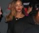 La sublime Rihanna quitte le Playhouse, une boîte de nuit de Los Angeles, au bras de son amie Melissa, le 24 janvier 2013. Rihanna arbore une robe très courte noire transparente sans soutien-gorge sur de somptueux talons.