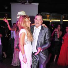 Jean-Marie Bigard et sa femme Lola lors de leur mariage oecuménique à Paris le 3 septembre 2011.