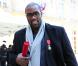 Teddy Riner lors de la cérémonie de remise de la Légion d'honneur aux sportifs médaillés à Londres lors des Jeux olympiques, au palais de l'Elysée le 1er mars 2013 à Paris