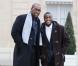 Teddy Riner et Luc Abalo lors de la cérémonie de remise de la Légion d'honneur aux sportifs médaillés à Londres lors des Jeux olympiques, au palais de l'Elysée le 1er mars 2013 à Paris