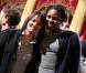 Isabelle Yacoubou et Clémence Beikes lors de la cérémonie de remise de la Légion d'honneur aux sportifs médaillés à Londres lors des Jeux olympiques, au palais de l'Elysée le 1er mars 2013 à Paris