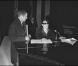 La chanteuse Barbara en répétition à Bobino en 1966.