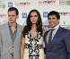 Bill Skarsgard, Famke Janssen et Eli Roth à la 50e édition du MIP TV (Marché international des programmes de télévision), à Cannes le 8 avril 2013.
