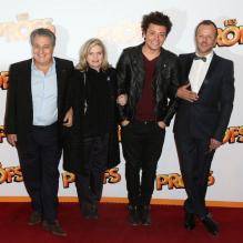 Christian Clavier, Isabelle Nanty, Kev Adams, Pierre Francois Martin Laval à la première du film Les Profs au Grand Rex, Paris, le 9 avril 2013.