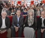 Olivier Saladin, Francois Morel, Yolande Moreau et Olivier Broche - Enregistrement de l'émission "Vivement Dimanche" consacrée à François Morel le 7 mai 2013 à Paris. Diffusion le 12 mai 2013 sur France 2.