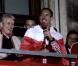 Franck Ribéry poussant la chansonnette lors des célébrations du titre de champion d'Allemagne décroché par le Bayern Munich le 11 mai 2013 à Munich