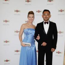 La chanteuse Lorie et Jiang Wu à la soirée d'ouverture du Terrazza Martini lors du 66e Festival de Cannes. Le 15 mai 2013.