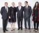  Sidney Toledano, la princesse Charlene et le prince Albert de Monaco, Andrea Casiraghi et Tatiana Santo Domingo lors du défilé Croisière 2014 de Christian Dior Couture, le 18 mai 2013 sur la digue Stefano Casiraghi du port de Monaco. 