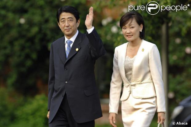 Le premier ministre japonais Shinzo Abe et sa femme Akie Abe à Heiligendamm le 6 juin 2007.