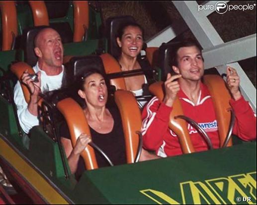 Bruce Willis, Demi Moore et Ashton Kutcher 