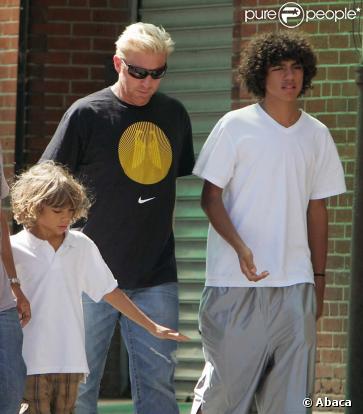 Boris Becker et ses deux fils Noah et Elias