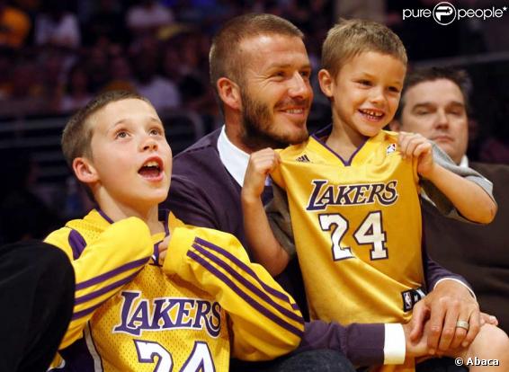 David Beckham et ses fils Brooklyn et Romeo