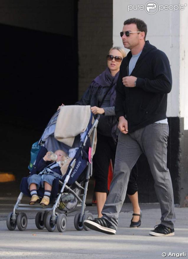 Naomi Watts, son mari Liev Schreiber et leur fils Alexander