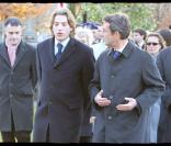 Jean Sarkozy et Jean-Christophe Fromantin lors des commémorations du 11 novembre à Neuilly sur Seine
