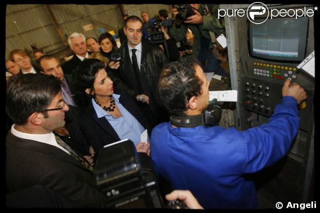 Rachida Dati visite une entreprise en difficulté en Avignon, le 21/11/08