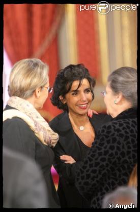 Rachida Dati à l'Elysée avec Michèle Alliot-Marie et Simone Veil