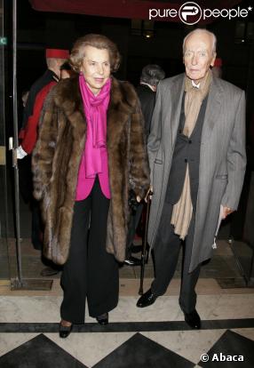 Liliane Bettancourt et son mari André, décédé en 2007