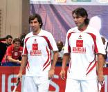 Rafael Nadal avec Raul, l'attaquant du Real