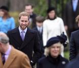 Les Prince William et Harry à la sortie de la messe de Noël de la famille royale UK