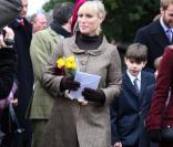 Zara Phillips à la sortie de la messe de Noël de la famille royale UK