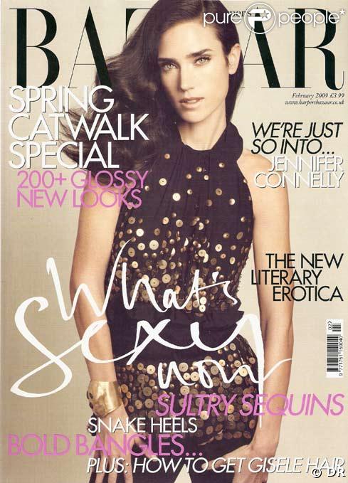 Jennifer Connelly en couverture d'Harper's Bazaar