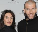 Nouvelle collection Aquatimer IWC présentée à Genève le 20 janvier 2009 : Zinedine Zidane et sa femme Véronique avec le président d'IWC Georges Kern 